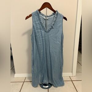 Tommy Bahama Light Blue Frayed Sleeveless Dress